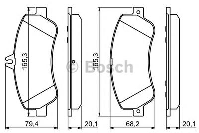 Комплект тормозных колодок, дисковый тормоз BOSCH 0986494302