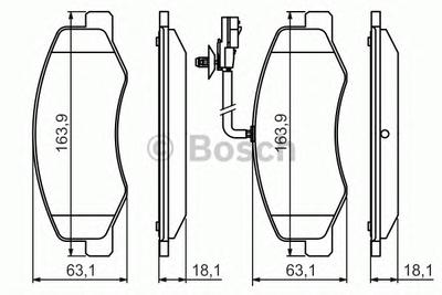 Комплект тормозных колодок, дисковый тормоз BOSCH 0986494499