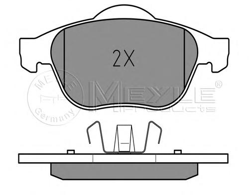 Комплект тормозных колодок, дисковый тормоз MEYLE