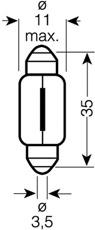 Лампа накаливания, фонарь освещения номерного знака OSRAM 6461