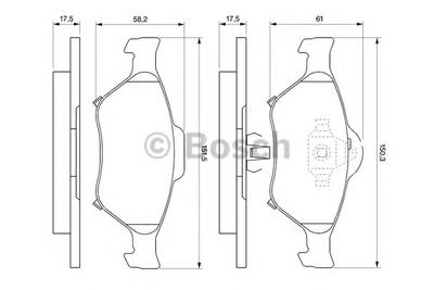 Комплект тормозных колодок, дисковый тормоз BOSCH 0986494101