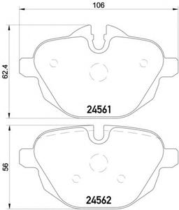 Комплект тормозных колодок, дисковый тормоз TEXTAR 2456118015