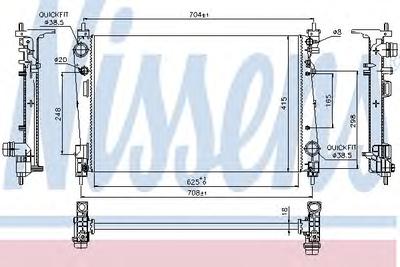 Радиатор, охлаждение двигателя NISSENS 617864