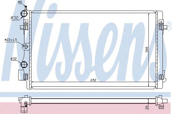 Радиатор, охлаждение двигателя NISSENS