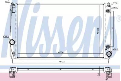 Радиатор, охлаждение двигателя NISSENS 646843
