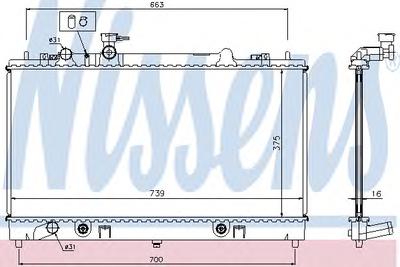 Радиатор, охлаждение двигателя NISSENS 62465A