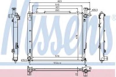 Радиатор, охлаждение двигателя NISSENS 66782