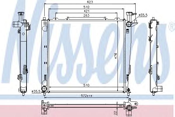 Радиатор, охлаждение двигателя NISSENS