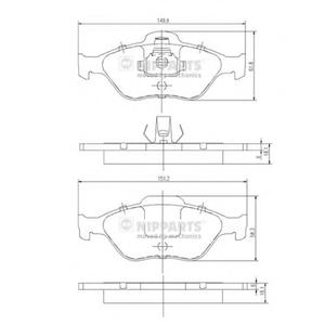 Комплект тормозных колодок, дисковый тормоз NIPPARTS J3603065