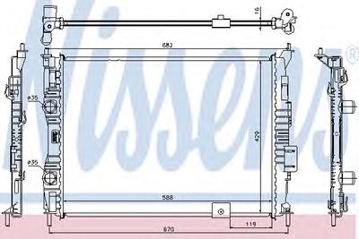 Радиатор, охлаждение двигателя NISSENS 67364