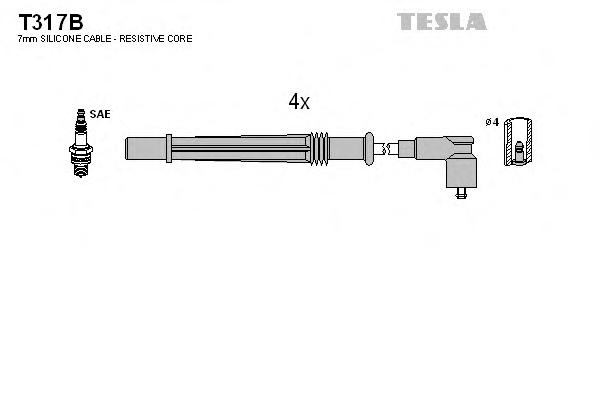 Комплект проводов зажигания TESLA
