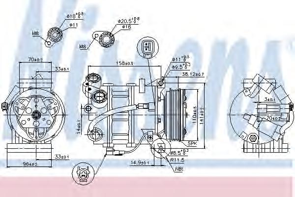 Компрессор, кондиционер NISSENS