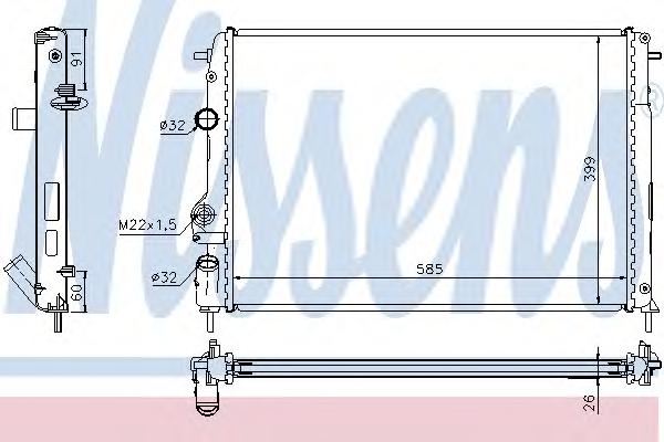 Радиатор, охлаждение двигателя NISSENS