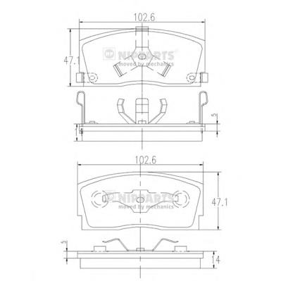 Комплект тормозных колодок, дисковый тормоз NIPPARTS