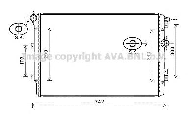 Радиатор, охлаждение двигателя AVA QUALITY COOLING VWA 2324