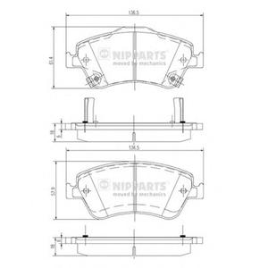 Комплект тормозных колодок, дисковый тормоз NIPPARTS J3602124