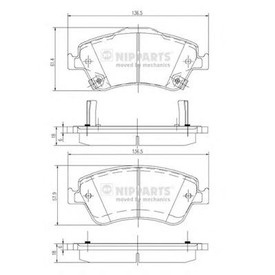Комплект тормозных колодок, дисковый тормоз NIPPARTS