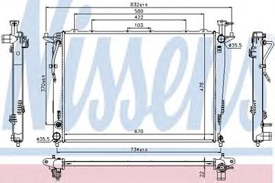 Радиатор, охлаждение двигателя NISSENS 66781