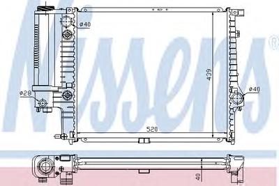 Радиатор, охлаждение двигателя NISSENS 60614A