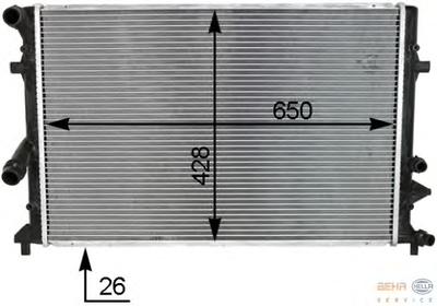 Радиатор, охлаждение двигателя HELLA 8MK376790551
