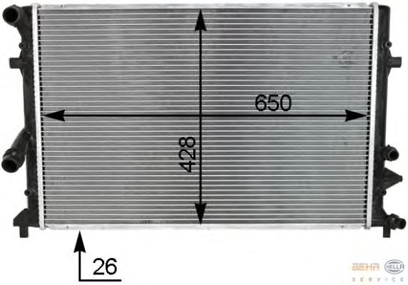 Радиатор, охлаждение двигателя HELLA