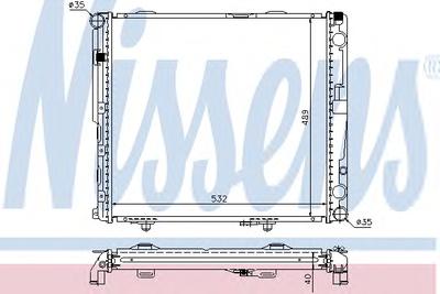Радиатор, охлаждение двигателя NISSENS 62697A