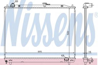 Радиатор, охлаждение двигателя NISSENS 628962