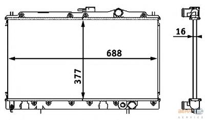 Радиатор, охлаждение двигателя HELLA 8MK376708111