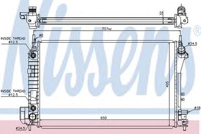 Радиатор, охлаждение двигателя NISSENS 630703