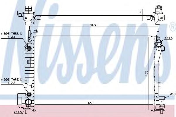 Радиатор, охлаждение двигателя NISSENS
