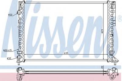 Радиатор, охлаждение двигателя NISSENS 63843A