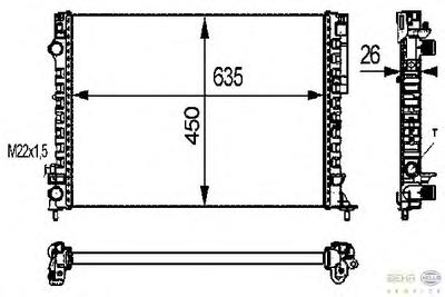 Радиатор, охлаждение двигателя HELLA 8MK376712681