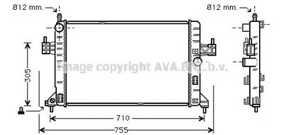 Радиатор, охлаждение двигателя AVA QUALITY COOLING OL2305