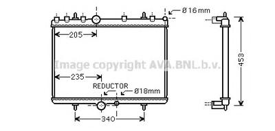 Радиатор, охлаждение двигателя AVA QUALITY COOLING PE2269