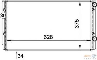 Радиатор, охлаждение двигателя HELLA 8MK376714491