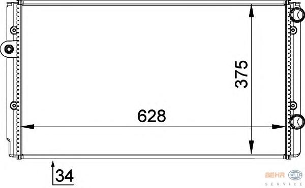 Радиатор, охлаждение двигателя HELLA