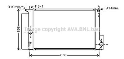 Радиатор, охлаждение двигателя AVA QUALITY COOLING TOA2397