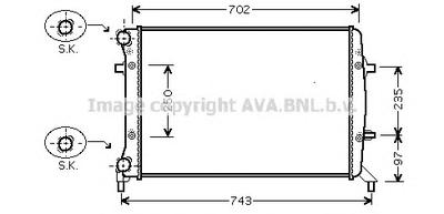 Радиатор, охлаждение двигателя AVA QUALITY COOLING VW2272