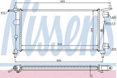 Радиатор, охлаждение двигателя NISSENS 63290