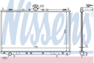 Радиатор, охлаждение двигателя NISSENS 68182