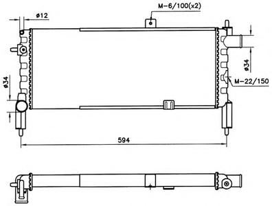 Радиатор, охлаждение двигателя NRF 58759