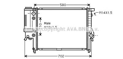 Радиатор, охлаждение двигателя AVA QUALITY COOLING BW2122