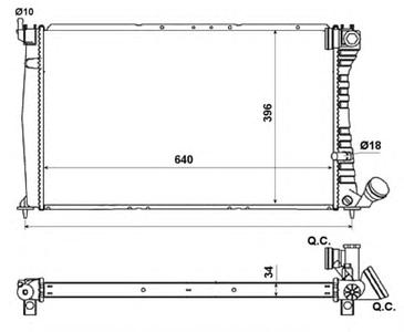 Радиатор, охлаждение двигателя NRF 509601