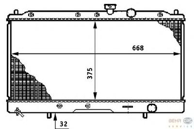 Радиатор, охлаждение двигателя HELLA 8MK376708651