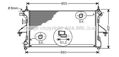 Радиатор, охлаждение двигателя AVA QUALITY COOLING PEA2309