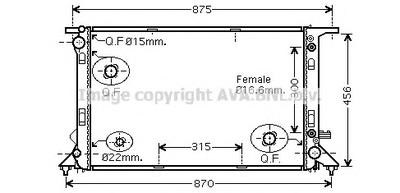 Радиатор, охлаждение двигателя AVA QUALITY COOLING AIA2291