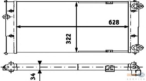 Радиатор, охлаждение двигателя HELLA