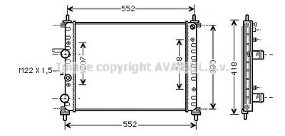Радиатор, охлаждение двигателя AVA QUALITY COOLING FT2182