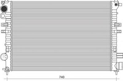 Радиатор, охлаждение двигателя MAGNETI MARELLI 350213866000