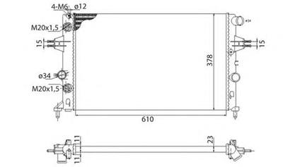 Радиатор, охлаждение двигателя MAGNETI MARELLI 350213961003
